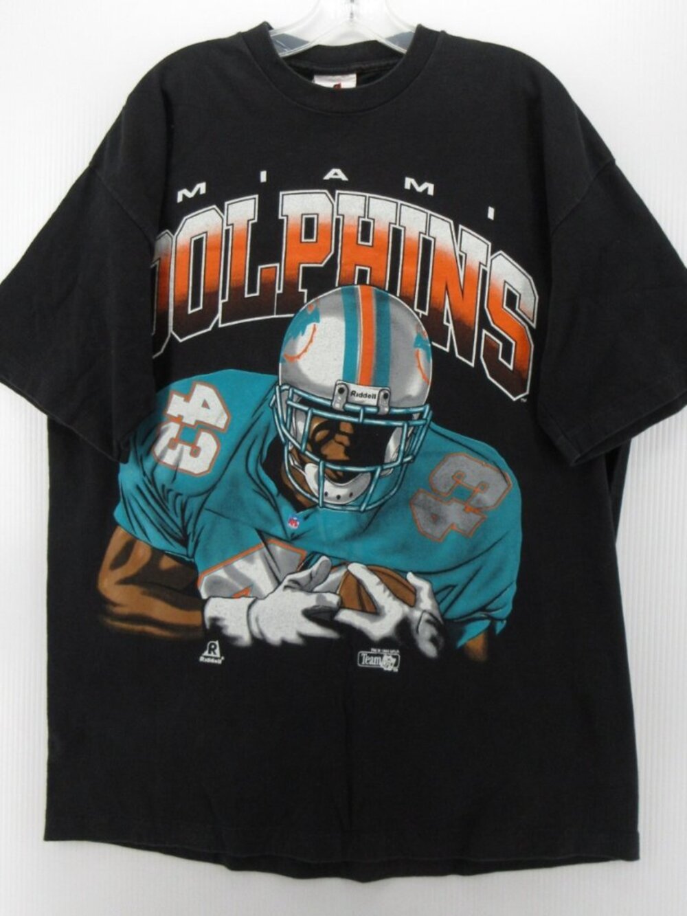 VINTAGE Miami Dolphins Shirt XL Football NFL Riddell 90s USA Made *